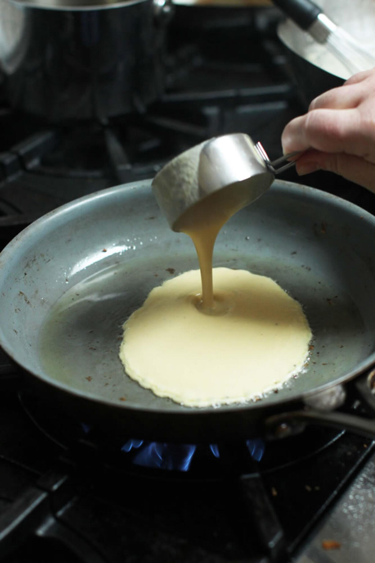 The making of Chickpea Crust Pizza Margherita.