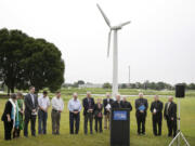 Bishop Martin Amos of the Diocese of Davenport speaks at a news conference, Thursday in Ankeny, Iowa.