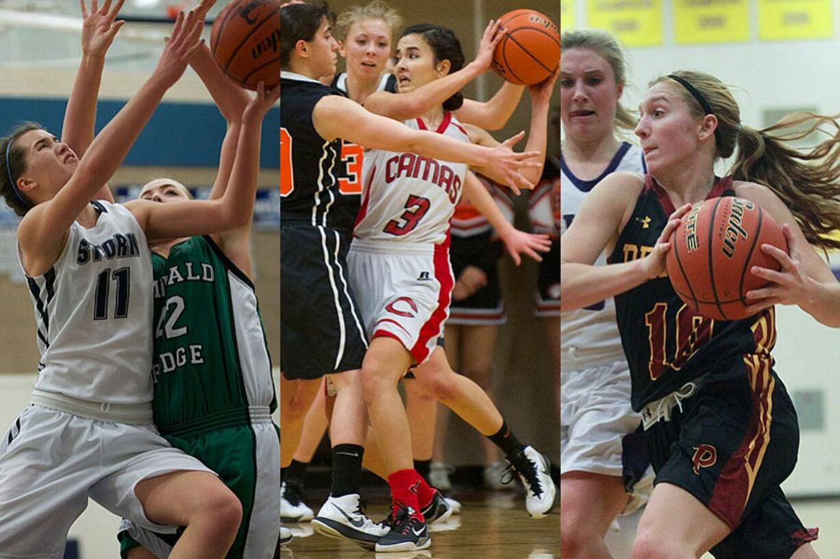 Skyview's Gen Lo, Camas' Brenna Khaw and Prairie's Lindsay Asplund