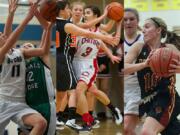 Skyview's Gen Lo, Camas' Brenna Khaw and Prairie's Lindsay Asplund