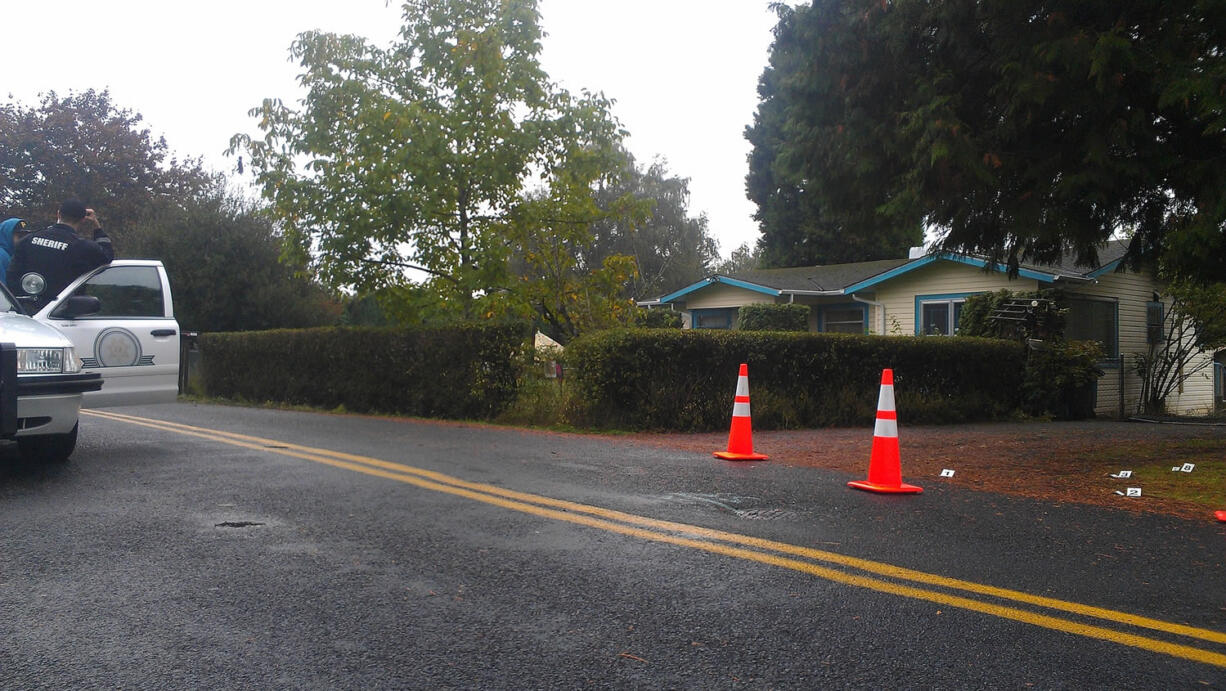 The Clark County Sheriff's Office is investigating a shooting that occurred early this morning outside this house in the 4800 block of Northeast 58th Street in the Vancouver area.