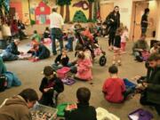 An average of 60 children gather each month at Three Creeks Library's Lego Lovers event.