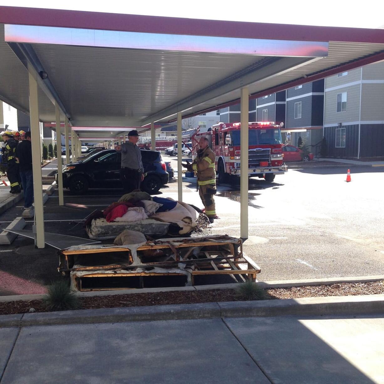 A fire that started in a mattress caused damage to a Hazel Dell apartment Monday afternoon.