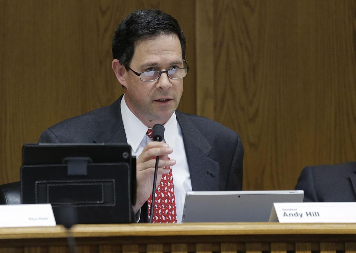 Washington Senate Ways and Means Committee chairman Sen. Andy Hill, R-Redmond, speaks during a hearing Feb.