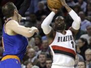 Portland Trail Blazers guard Wesley Matthews, right, leads the NBA in made 3-pointers. He will compete in the 3-point contest at the NBA's All-Star weekend Feb.