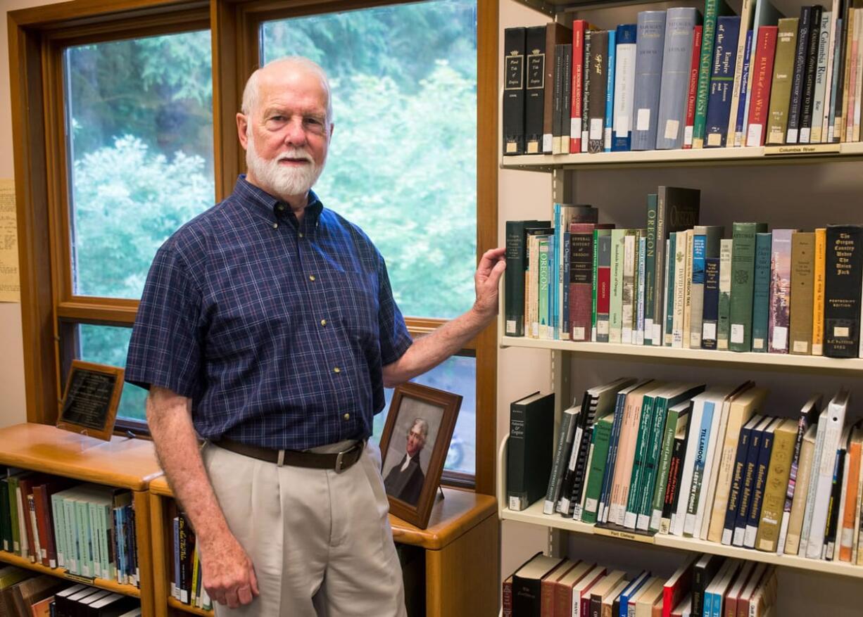 Lewis and Clark Historian Gary Moulton stands for a portrait Aug. 21at the Lewis and Clark National Historical Park in Astoria, Ore. Moulton has spent the last 20 years editing and publishing the 13-volume set of the Journals of the Lewis and Clark Expedition for the 200th anniversary of the expedition.