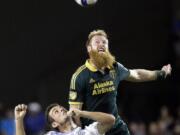 Portland Timbers defender Nat Borchers, right, will miss the rest of the 2016 season with a ruptured Achilles tendon.