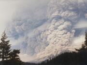 Owen and Linda Mason of Cougar took photos of the May 18, 1980, eruption of Mount St. Helens from a ridge top known as Cinnamon Peak.