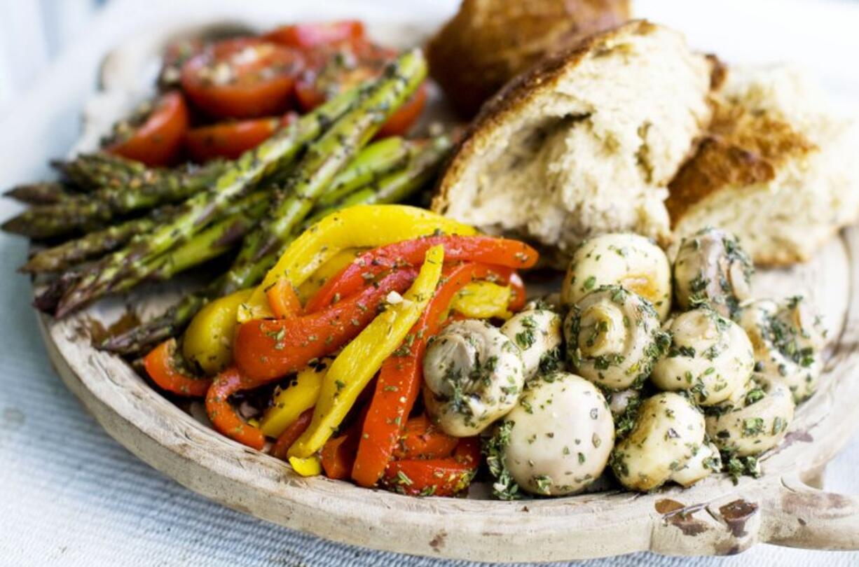 Marinated antipasti vegetables.