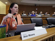 State Sen. Ann Rivers, R-La Center, listens Thursday with other committee members during a Senate hearing on the Cannabis Patient Protection Act in Olympia.