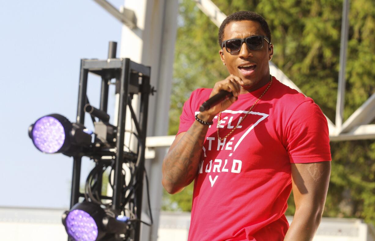 Christian rapper Lecrae performs July 19 at the Rock the Island Christian Music Festival on Ojibway Island, in Saginaw, Mich.