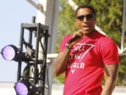 Christian rapper Lecrae performs July 19 at the Rock the Island Christian Music Festival on Ojibway Island, in Saginaw, Mich.