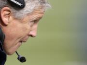 Seattle Seahawks head coach Pete Carroll during the first half of the NFL football NFC Championship game against the Green Bay Packers Sunday, Jan. 18, 2015, in Seattle. (AP Photo/Ted S.