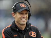 Nebraska has hired Mike Riley from Oregon State as its new football coach on Thursday, Dec. 4, 2014, replacing the fired Bo Pelini.