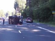 A Battle Ground man was critically injured in a crash in Clackamas County, Ore. Wednesday afternoon.