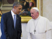 President Barack Obama meets with Pope Francis at the Vatican on March 27, 2014.