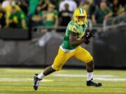 Oregon running back Royce Freeman (21) runs against Washington Oct.