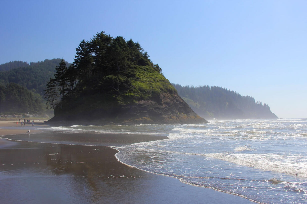 This recent photo shows Proposal Rock along the Pacific Ocean coast in Neskowin, Ore.