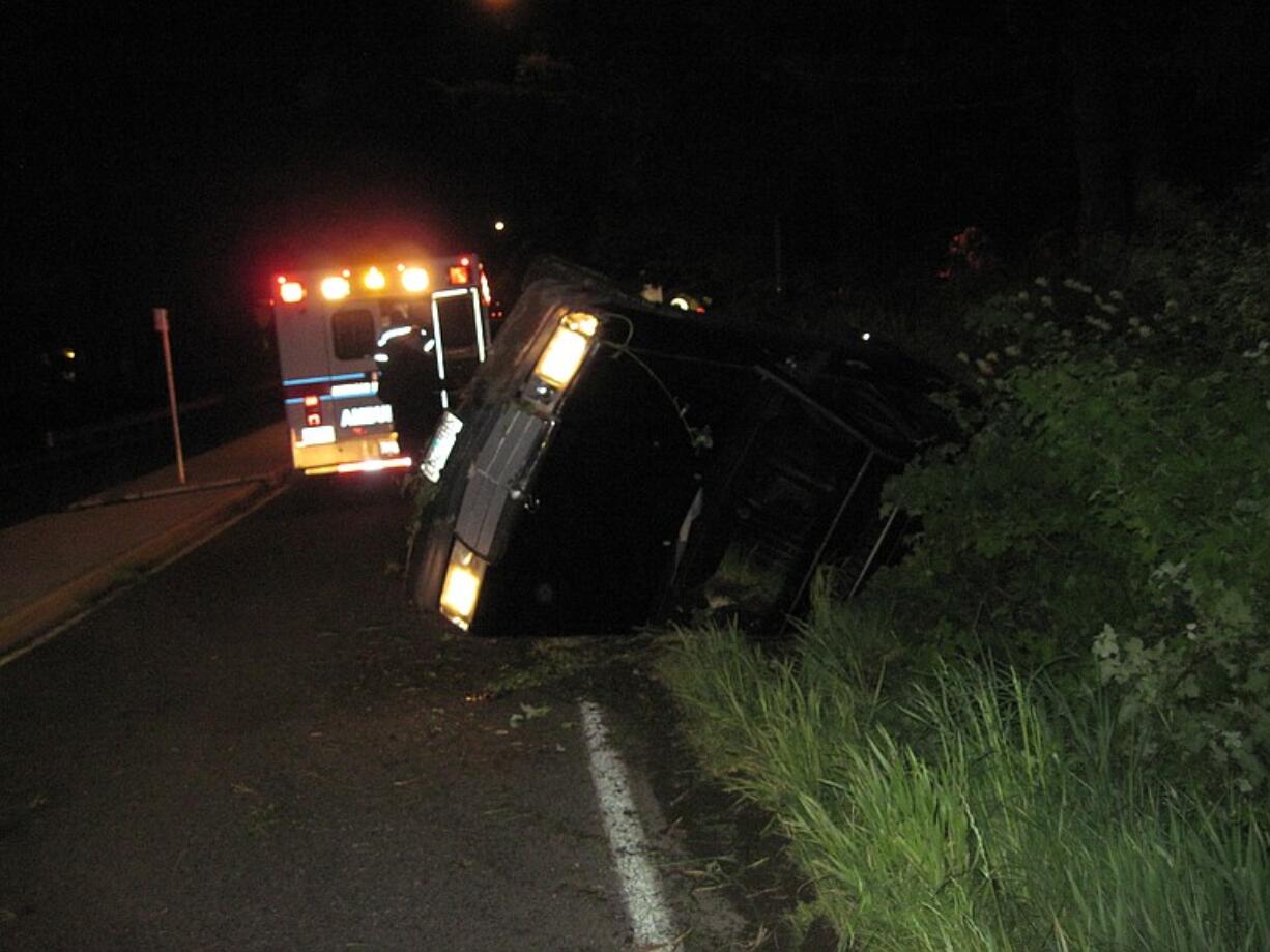 A baby was unharmed in a rollover crash on Northeast 18th Street Tuesday night.