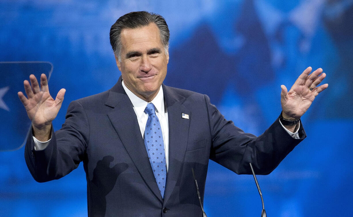 Former Massachusetts Gov., and 2012 Republican presidential candidate, Mitt Romney in National Harbor, Md.