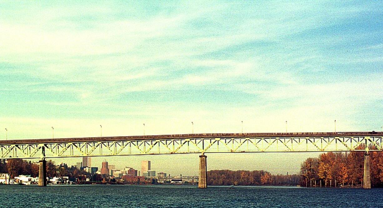 The Sellwood Bridge over the Willamette River.