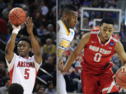 Arizona's Stanley Johnson, left, and Ohio State's D'Angelo Russell are two of the best freshmen in NCAA men's basketball.