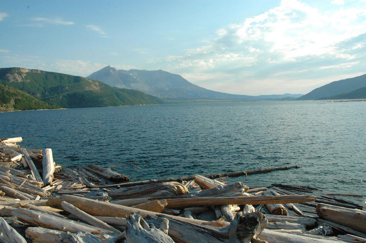 The end of Harmony Falls trail is the only point where visitors legally can access Spirit Lake in the Mount St.