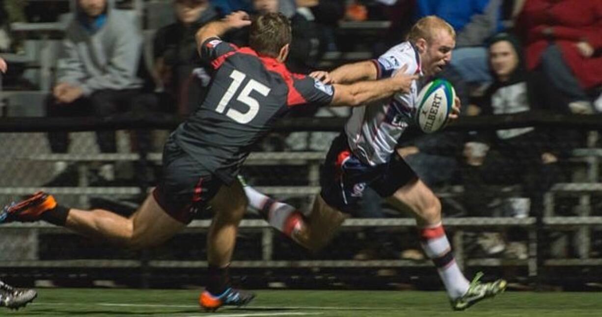 Tim Stanfill, right, a 2007 Evergreen High School graduate, is among the 35 players selected to the USA Eagles roster for its fall tour.