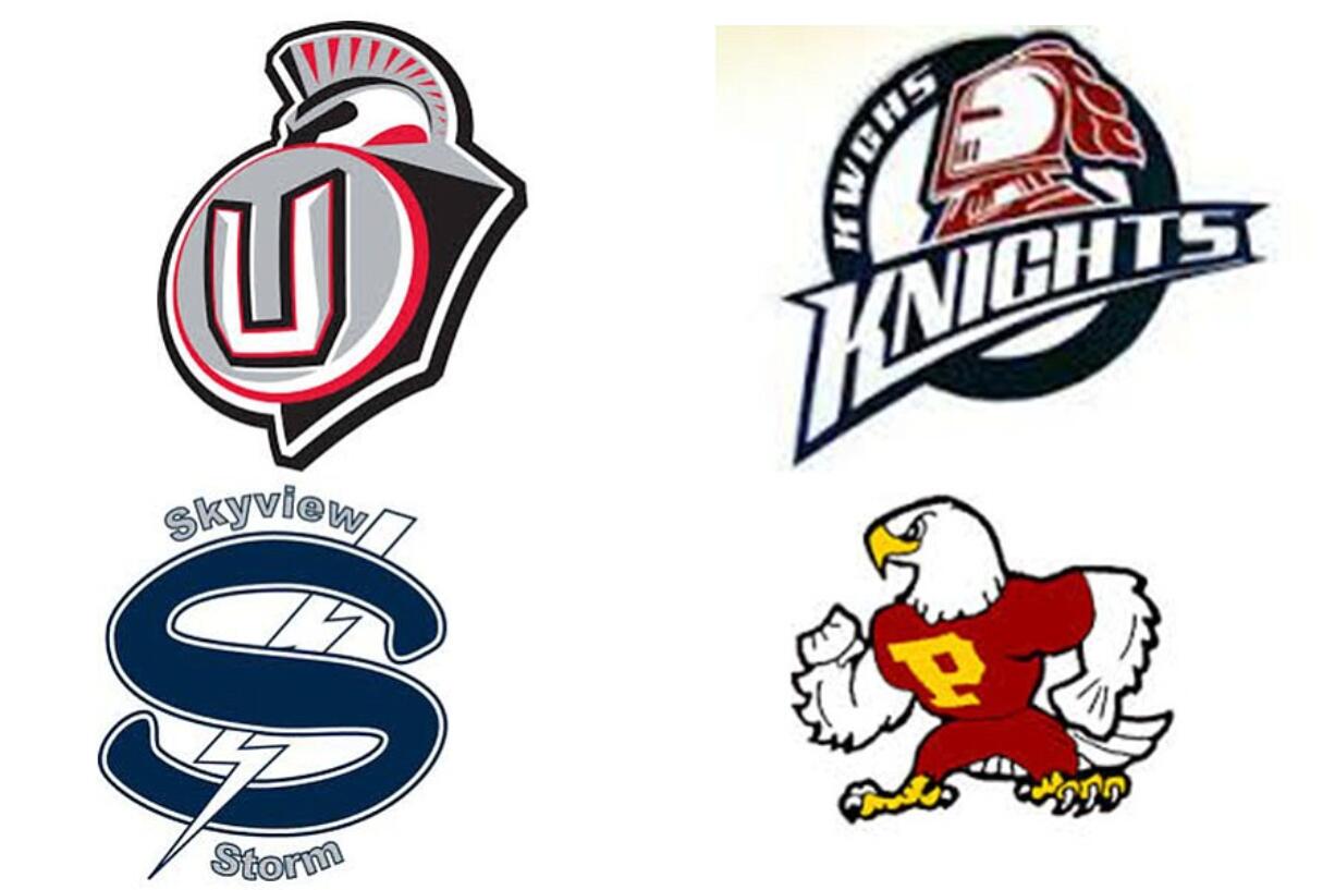 Union Titans, Skyview Storm, King's Way Christian Knights and Prairie Falcons at state basketball tournaments.