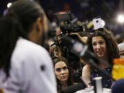 Seattle Seahawks' Richard Sherman during Tuesday's media day for NFL Super Bowl XLIX.