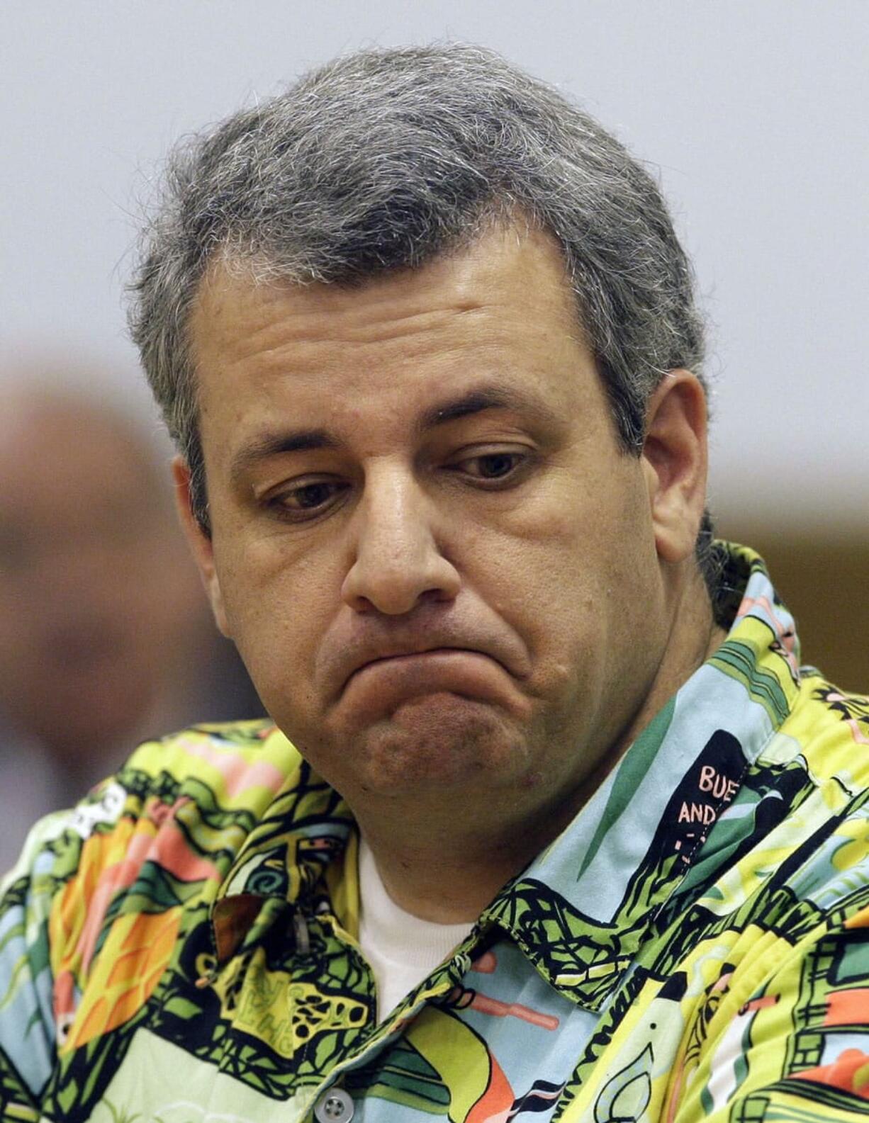 Iraq War veteran Larry Roberta reacts during his testimony May 13, 2009, before the House Rules Committee in Salem, Ore., about his exposure to the chemical sodium dichromate.