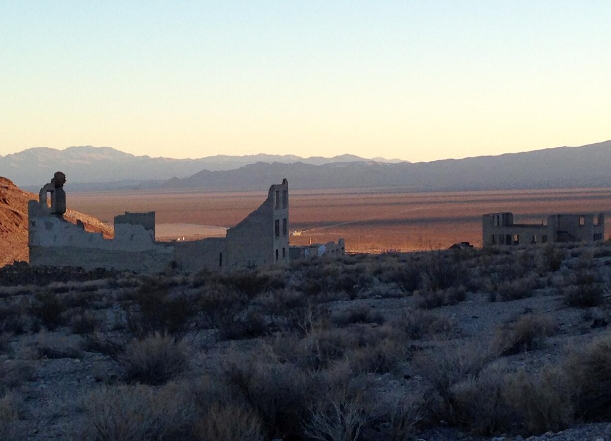 Decrepit buildings populate Rhyolite, Nev., a ghost town located northeast of Death Valley National Park.