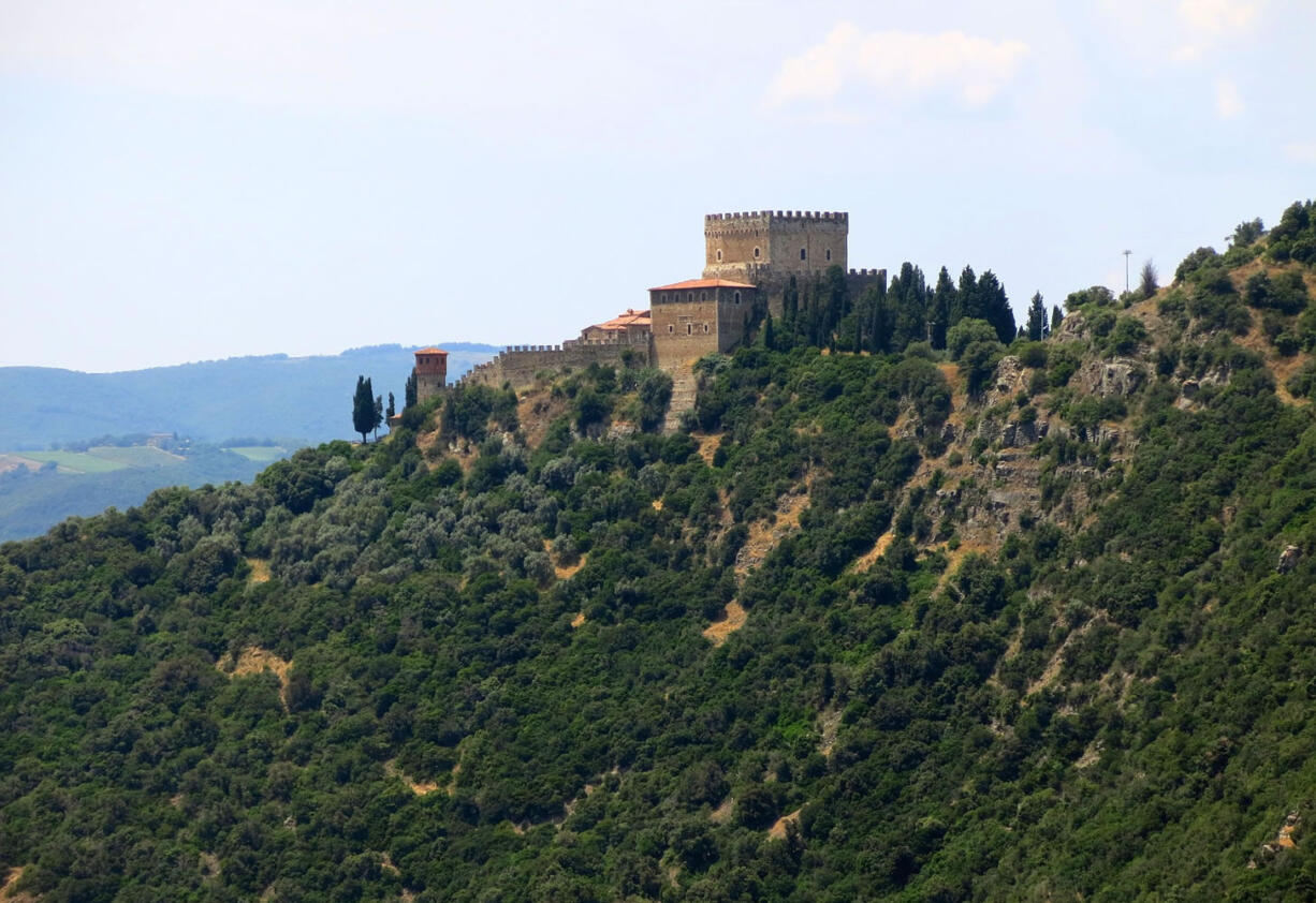 The castle of Ripa d'Orcia is a medieval castle that now offers bed-and-breakfast accommodations in Tuscany, Italy.