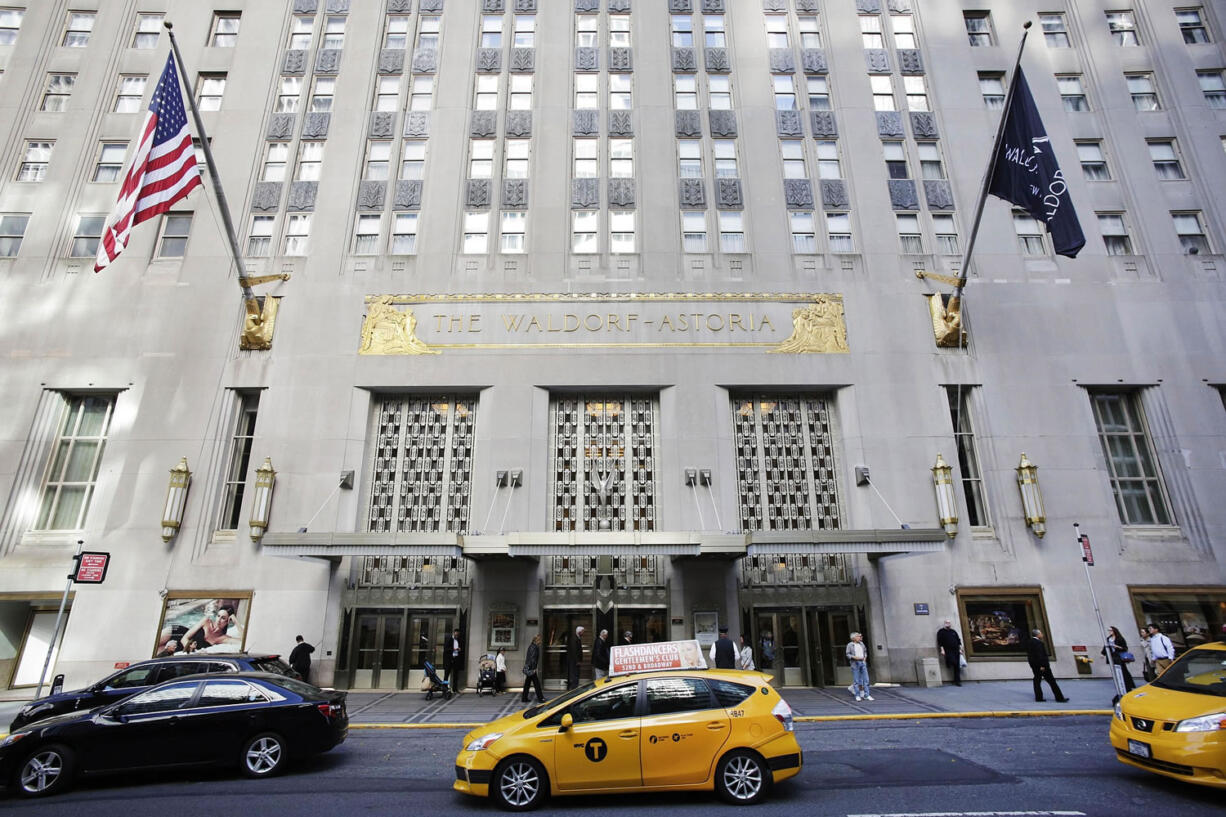 A police source said a wedding guest's gun went off accidentally Saturday at New York's Waldorf Astoria Hotel, and a few people sustained minor injuries.