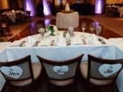 Photos by Courtesy of The Pros
Wedding planner Amanda Morris incorporated the 4-year-old daughter of a Chicago-area couple into their wedding in a variety of ways including this semi-sweetheart table.