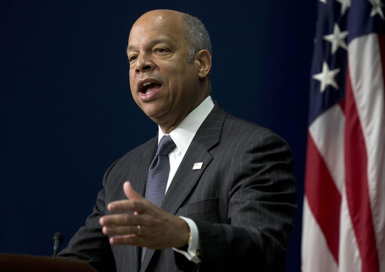 Homeland Security Secretary Jeh Johnson speaks during the White House Summit on Countering Violent Extremism on Wednesday in the South Court Auditorium of the Eisenhower Executive Office Building on the White House Complex in Washington.