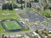 An aerial view of Washougal High School.