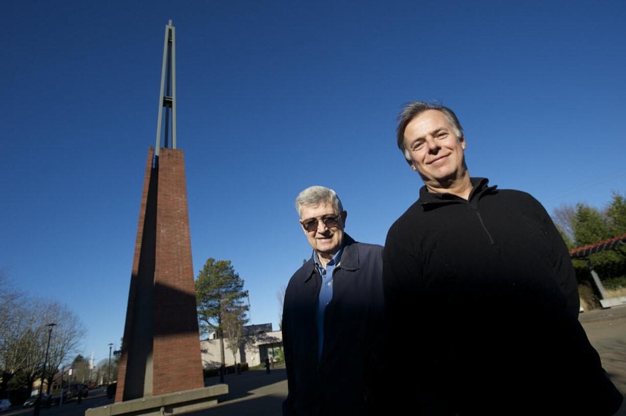 Dave Pinkernell, right, and Rich Reiter, shown, Friday, January 30, 2015, are leaders of the Camas-Washougal Community Chest, an important behind-the-scenes umbrella charity that feeds many nonprofits in East County.