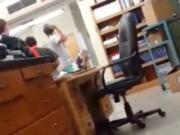 This screen shot of raw video footage shows students allegedly punishing another student in a Stevenson High School classroom. An incident was reported on Oct.