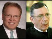 Attorney David Gregerson, left, will run against Superior Court Judge John Wulle in this year's election.