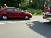 A two-car accident resulted in at least one injury and a major traffic jam on Highway 14 in East Vancouver this morning.