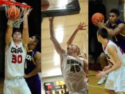 Camas' Trevor Jasinsky, Union's Stephan Ammentorp, Columbia River's Nathan Hawthorne