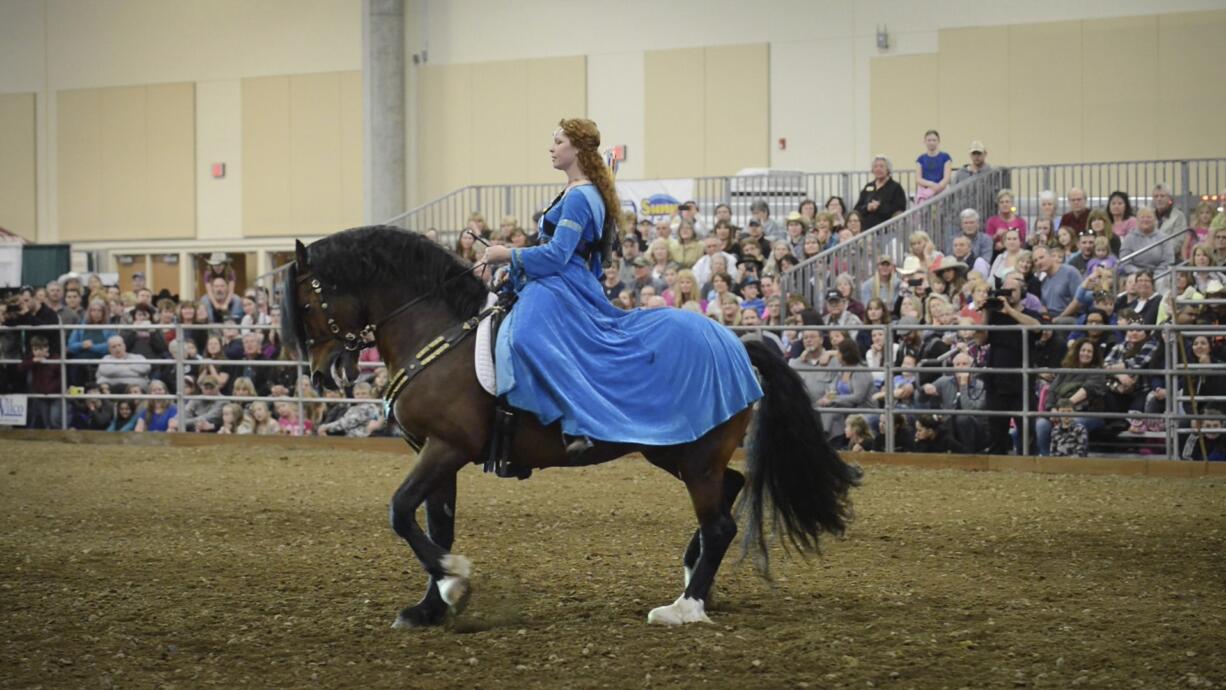 Jessica Wisdom performs in the dressage event recently featured at the 4th annual Washington State Horse Expo at the Clark County Fairgrounds.