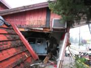 A van crashed into - and almost through - Miguel's Mexican Food at 5408 N.E. St. Johns Road early Saturday afternoon.