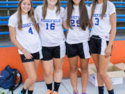 Ridgefield: Sophomore Kara Klaus, from left, seniors Autumn Wilson and Courtney Zumstein and sophomore Taryn Ries were the student leaders for Ridgefield High School's youth soccer camp in August.