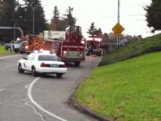 Police and fire crews responded to a crash on the onramp connecting Mill Plain Boulevard to southbound Interstate 5 in Vancouver on Wednesday.