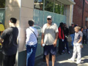 Customers were lined up for a second day at Main Street Marijuana in Uptown Village.