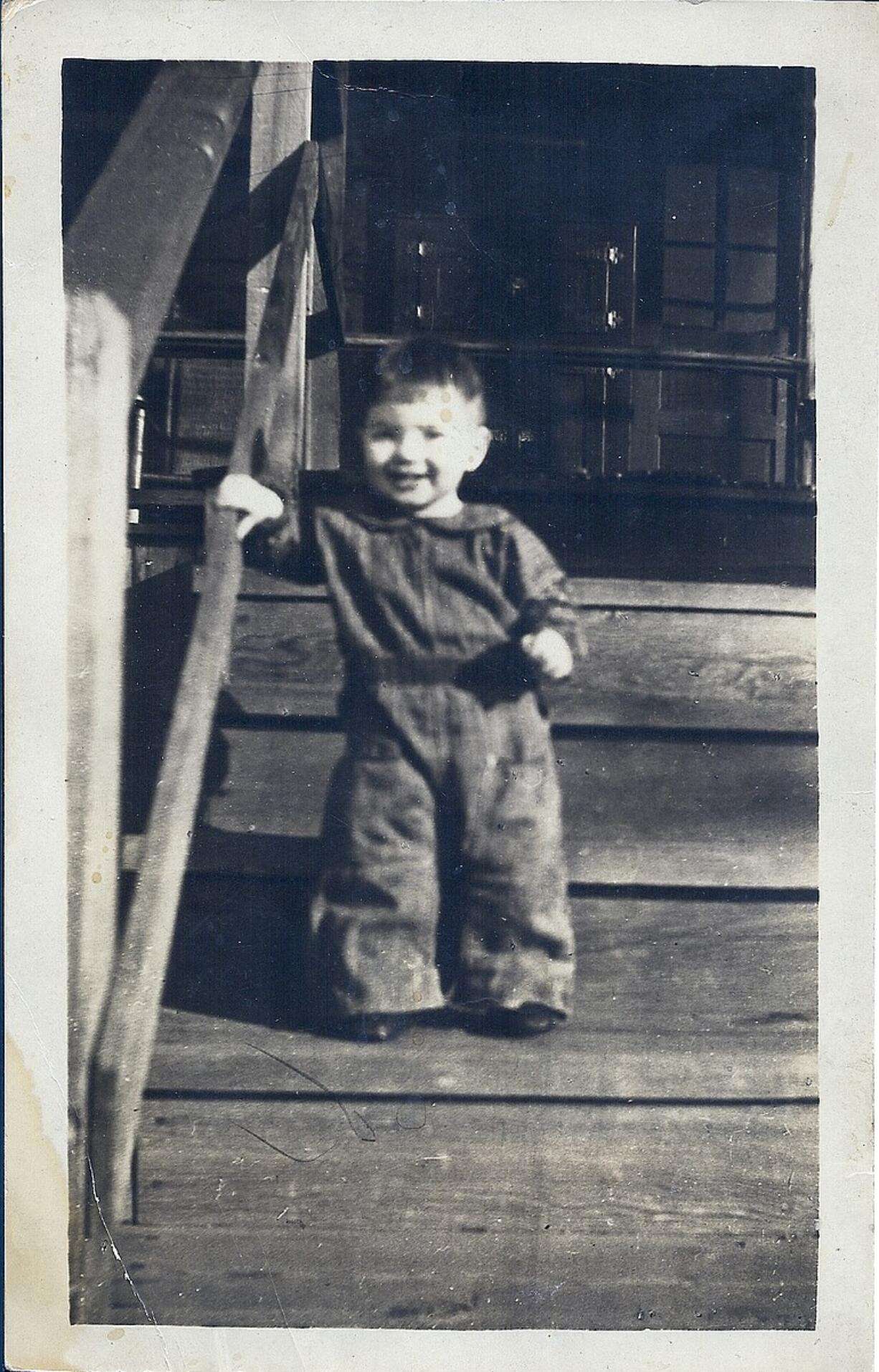 Ruth Reese Hicks 1923/24 on the porch of one of the &quot;Beehives&quot; /the NCO quarters.