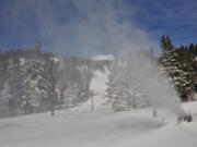 Mount Hood Meadows has added another snowmaking fan, but still needs help from the weather in order to open fully.