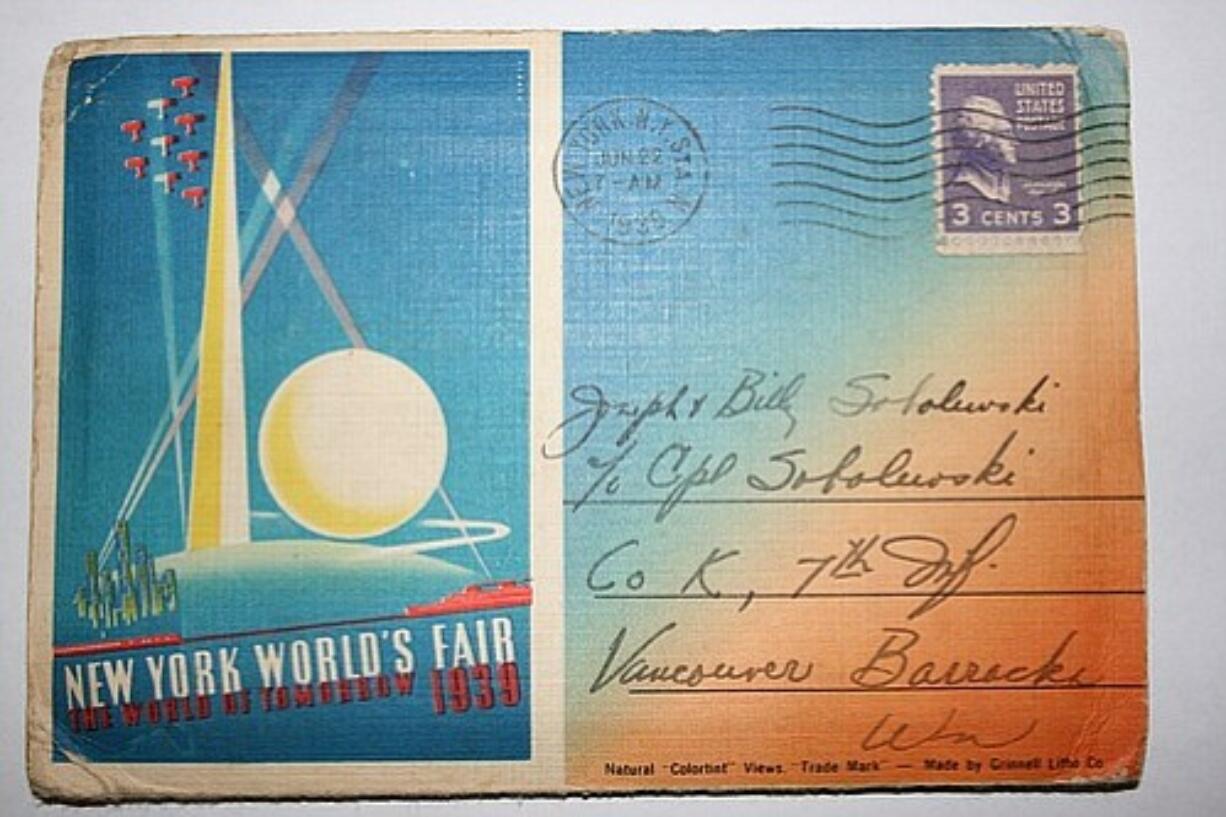 William Sobolewski received an accordion-type postcard of the 1939 New York's World's Fair from his father's company commander. The postcard read, &quot;I thought you would like to look at these pictures&quot;; signed Capt. Gavin. Capt. Gavin went on to become Lt. General James M.